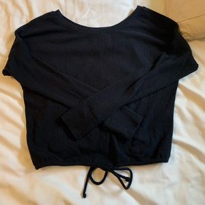Abercrombie Crop Sweater Black Size S
